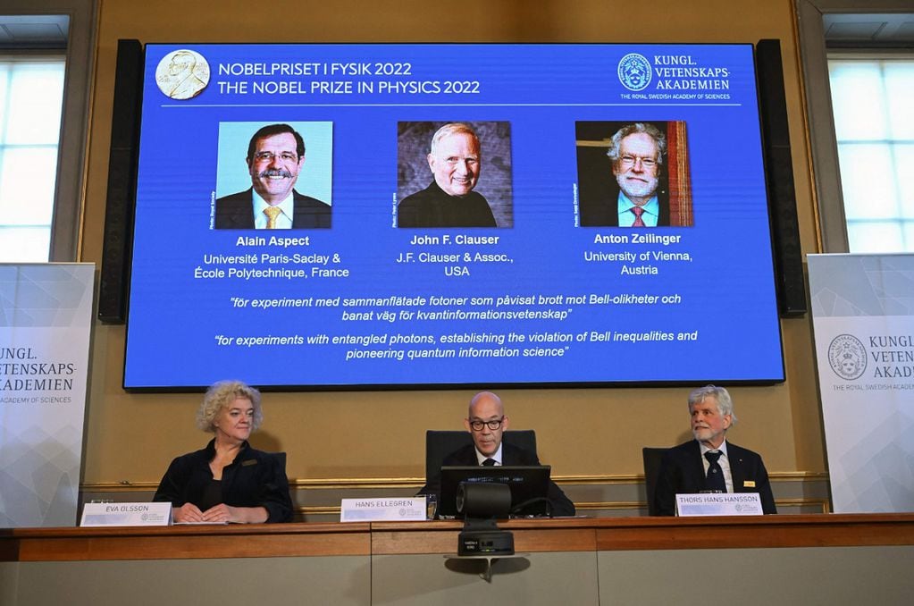 Los ganadores del Nobel de Física en 2022: Alain Aspect, John F. Clauser y Anton Zeilinger (Web)