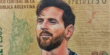 Pintó a Messi en un billete de 10 pesos y se lo quisieron comprar por 60 mil
