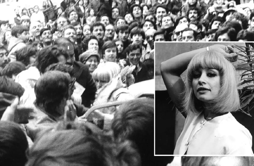 El furor popular por Raffaella Carrà cuando visitó Mendoza en 1979 (Archivo Los Andes)
