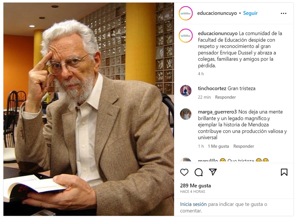 Dolor en la comunidad académica de Mendoza -  Instagram Faculta de Educación