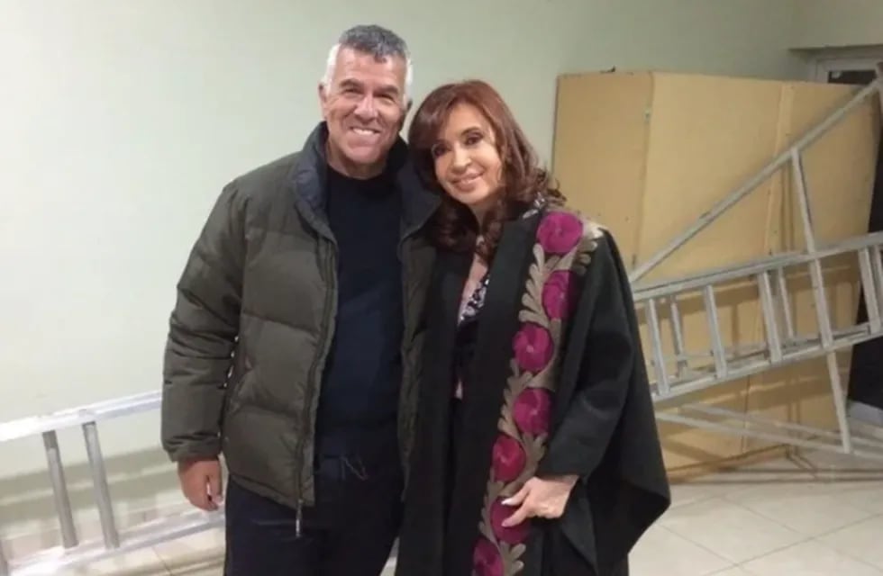 Dady Brieva junto a Cristina Fernández de Kirchner, vicepresidenta de la Nación.