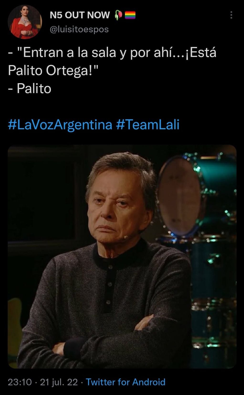 Los memes de Palito Ortega en Twitter (Captura de pantalla)