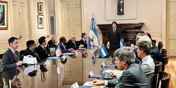 El Presidente Javier Milei recibió en la Casa Rosada al Secretario de Estado de los Estados Unidos de América, Antony Blinken, y su comitiva.