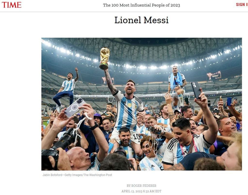 Lionel Messi, una de las 100 personas más influyentes del mundo según la revista Time