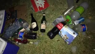 Bebidas alcohólicas encontradas en festejo de UPD desactivado anoche por el Ministerio de Seguridad