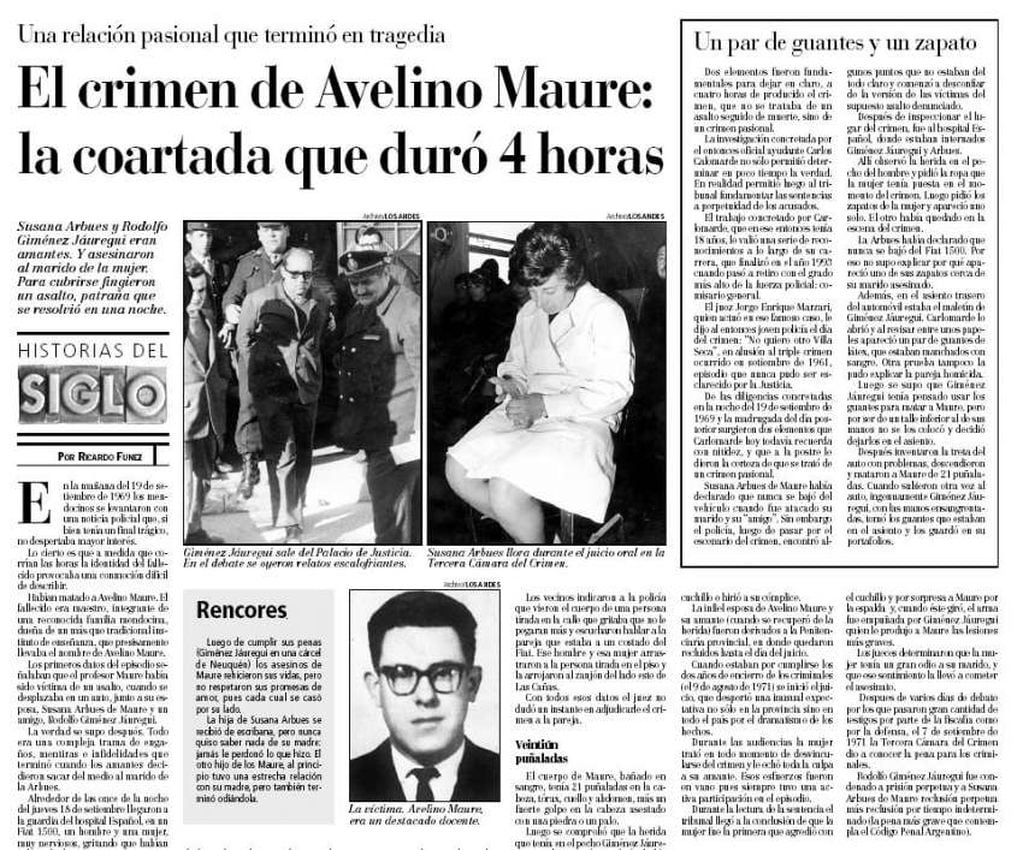 Una de las páginas que publicó diario Los Andes durante la cobertura del caso.
