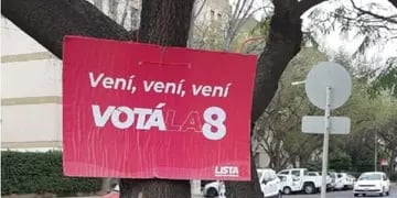 Multaron a agrupación política por fijar carteles en los árboles