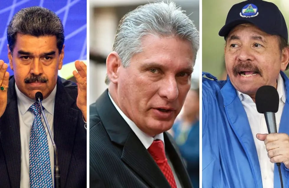 Dictadores en América. Nicolás Maduro, Miguel Díaz-Canel y Daniel Ortega.