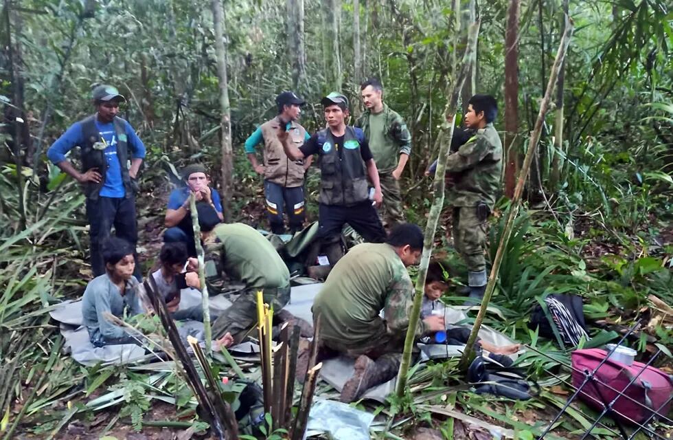 Hallan con vida a los cuatro niños perdidos hace 40 días tras accidente aéreo en Colombia. Foto: EFE/ Fuerzas Militares de Colombia