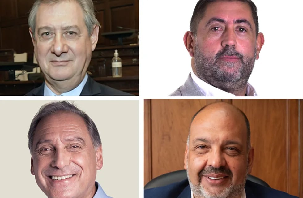 Precandidatos a intendente 2023: Omar Félix (PJ), Duilio Pezzutti (PJ), Abel Freidemberg (UCR) y Néstor Majul (UCR)..