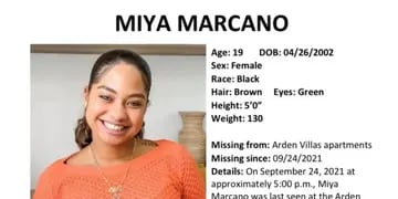Miya Marcano, estudiante universitaria desaparecida hace una semana en Florida.