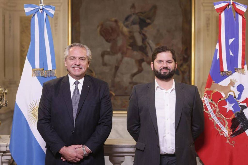 El presidente Alberto Fernández recibió esta mañana a su par chileno, Gabriel Boric, en su primera visita de Estado al país. / Corresponsalía