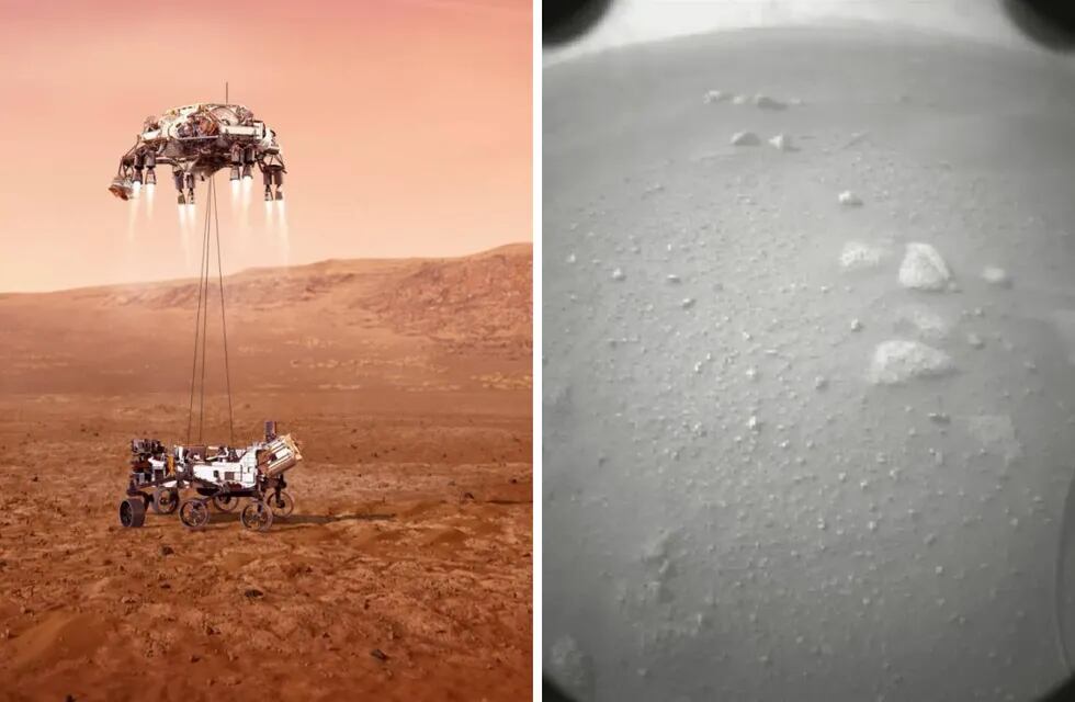 El robot aterrizó en Marte sin dificultades y ya mandó las primeras imágenes. NASA