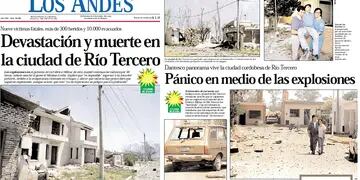 A 25 años de las explosiones en Río Tercero: el recuerdo de una ciudad "bombardeada" y la cobertura de Los Andes