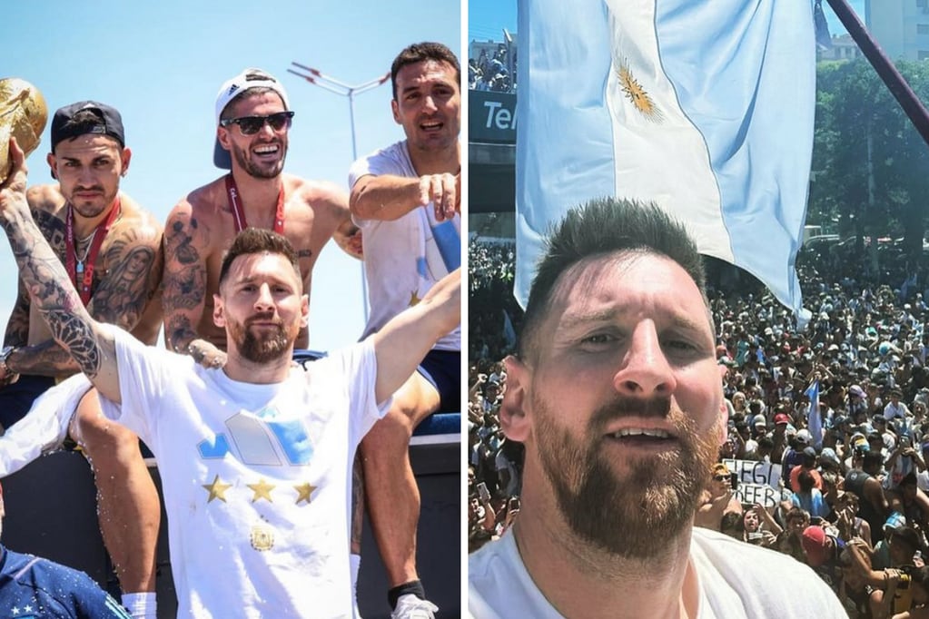 Leo en los festejos en Argentina. La Selección decidió no ir a Casa Rosada. 