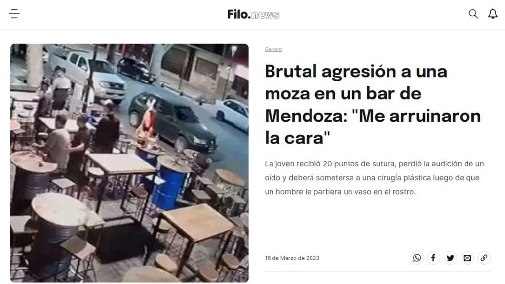 La agresión a la joven moza de la Arístides se replicó en los medios nacionales.