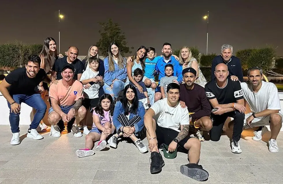 Lionel Messi compartió una foto junto a su familia en Doha.