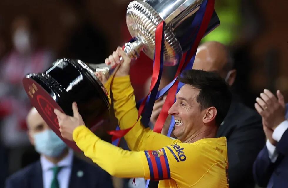 Messi y su felicidad tras ganar la Copa del Rey. Luego, hubo fiesta en su casa. / Gentileza.