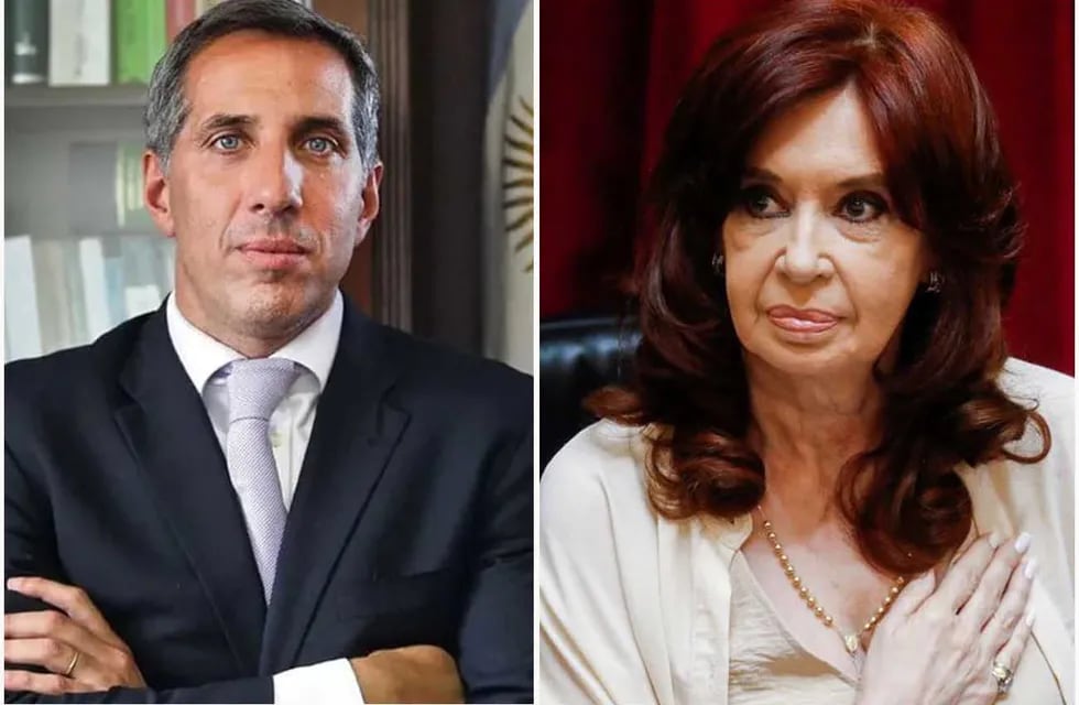 Causa Vialidad: el fiscal Diego Luciani y la vicepresidenta Cristina Kirchner (La Voz)