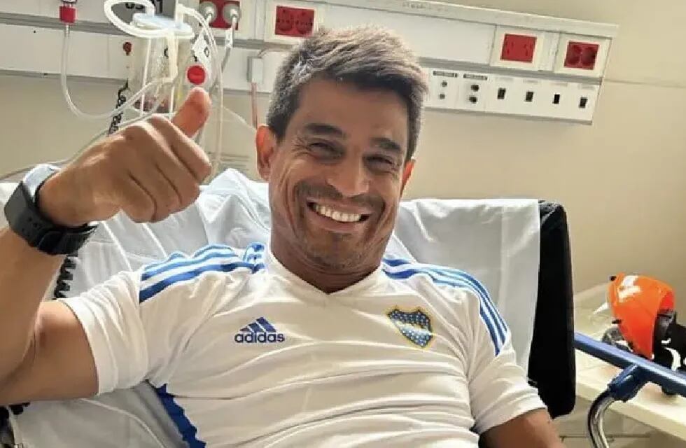 Hugo Benjamín Ibarra, el DT de Boca se mostró muy recuperado tras el susto. / Gentileza.
