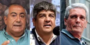 Héctor Daer, Pablo Moyano y Carlos Acuña, el triunvirato que conduce la CGT.