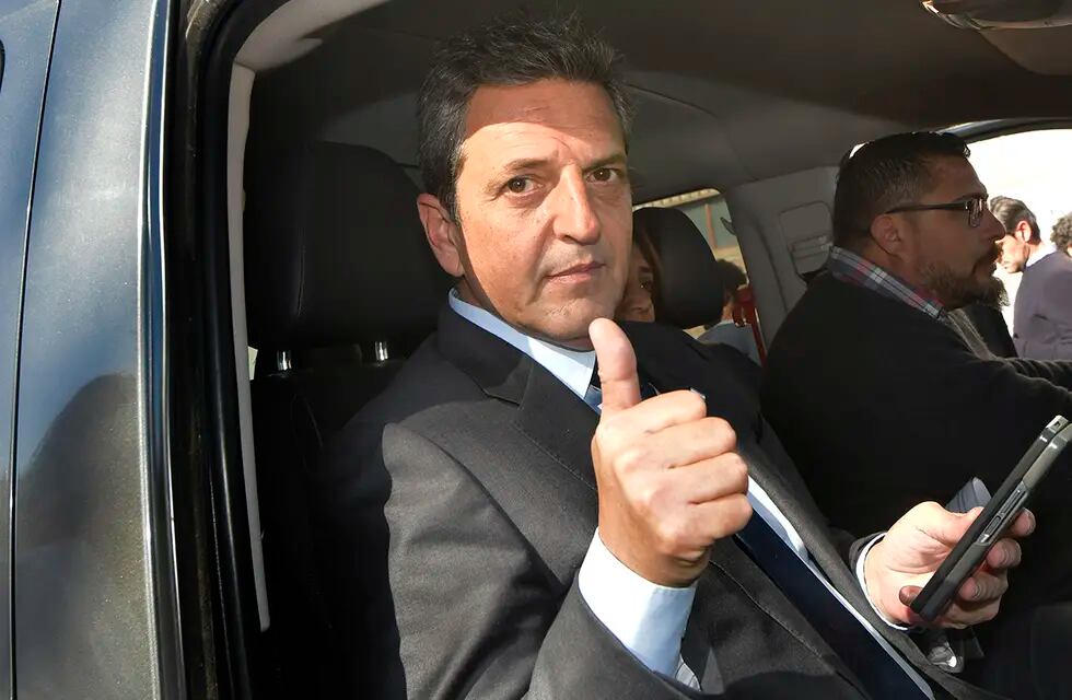 El precandidato a presidente por Unión por la Patria y ministro de Economía Sergio Massa. Foto: Orlando Pelichotti