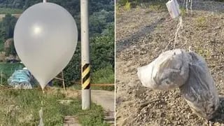 Globos con desechos desde Corea del Norte