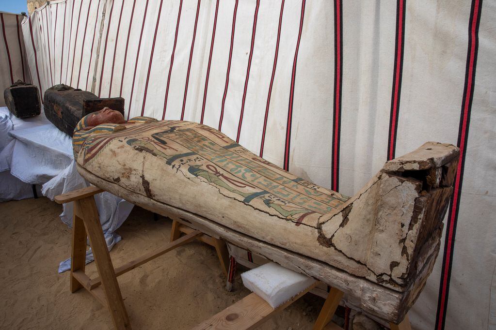 Los encontraron en la necrópolis de Saqqara cerca de la pirámide del rey Teti - AP