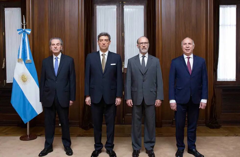 La Corte Suprema, órgano máximo del Poder Judicial. De izquierda a derecha: Juan Carlos Maqueda, Horacio Rosatti, Carlos Rosenkrantz, Ricardo Lorenzetti. / Foto: Prensa