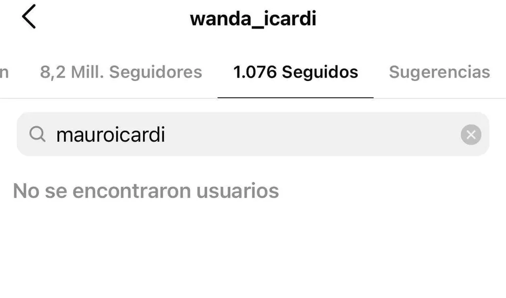 Wanda dejó de seguir a Mauro. 