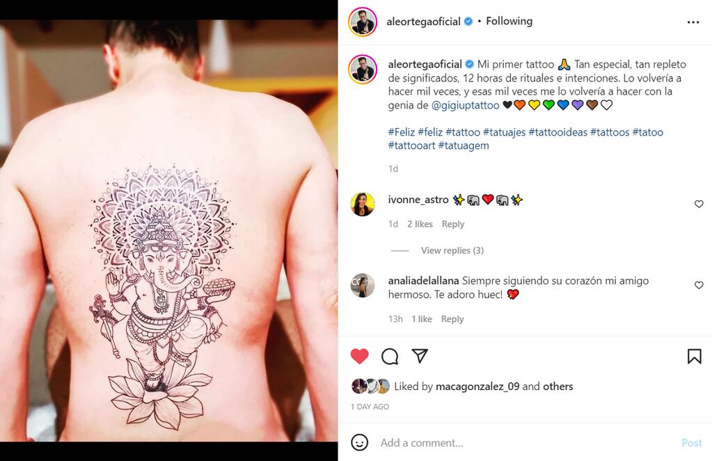 Ale Ortega contó el significado del increíble tatuaje que se hizo
