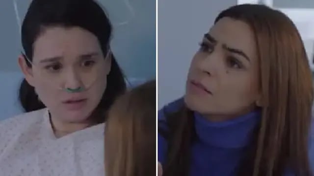 Rita (Lali González) y Lola (Agustina Cherri) en la escena de la telenovela "La 1-5/18" que se viralizó