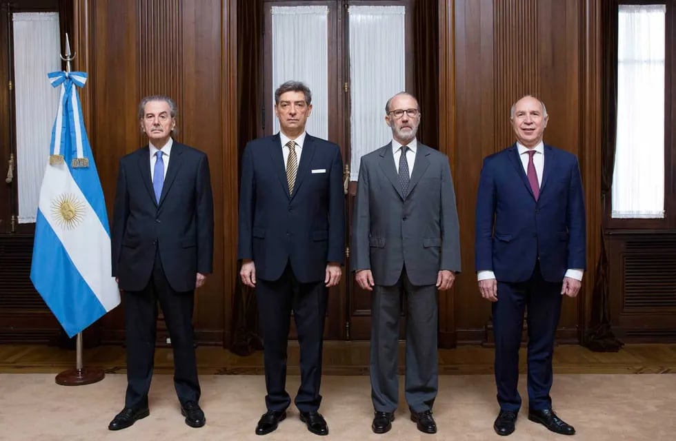 La Corte Suprema, órgano máximo del Poder Judicial. De izquierda a derecha: Juan Carlos Maqueda, Horacio Rosatti, Carlos Rosenkrantz, Ricardo Lorenzetti. / Foto: Prensa