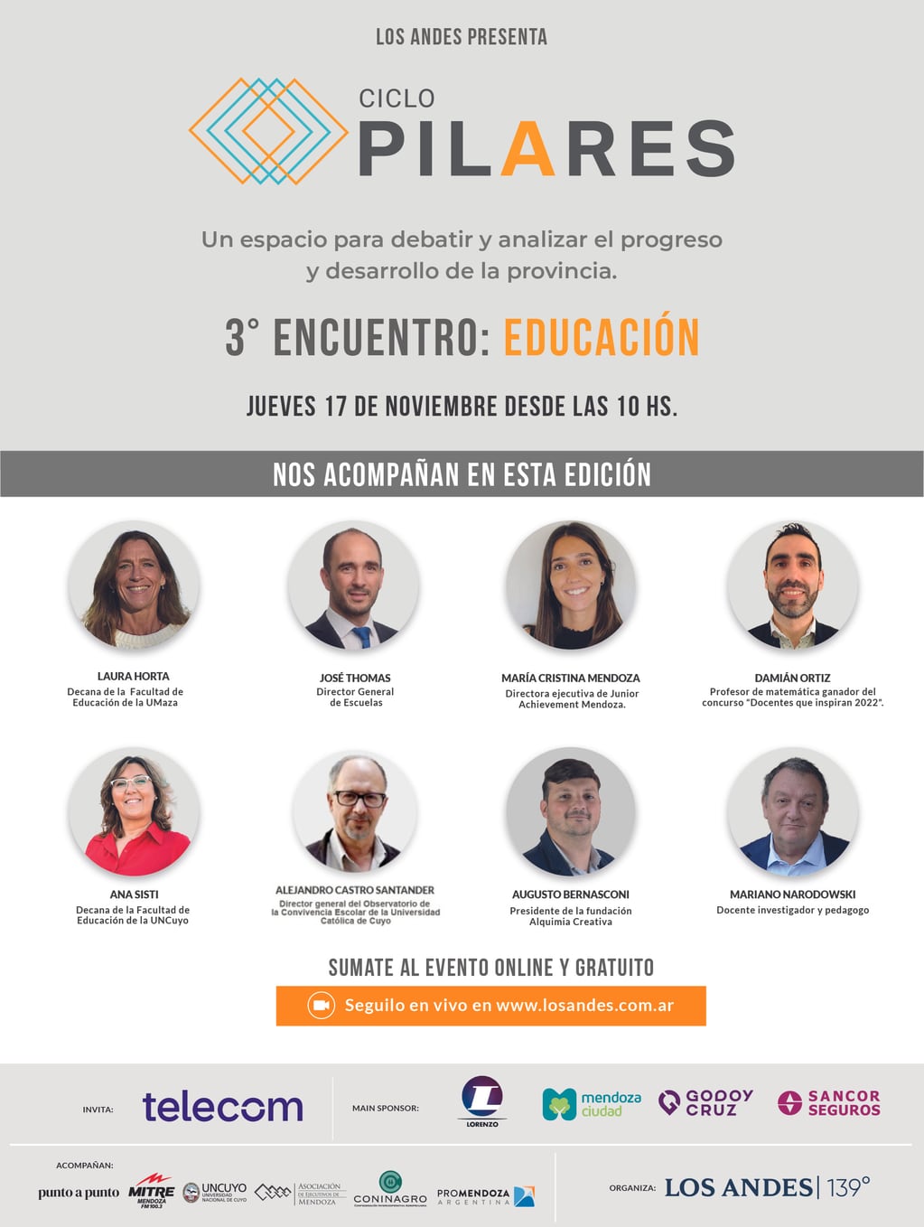 El encuentro de Educación se podrá ver a través del sitio web de Los Andes.