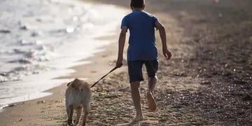 Increíble: tiene 15 años, es autista y fue increpado por ir a la playa con su perra de apoyo