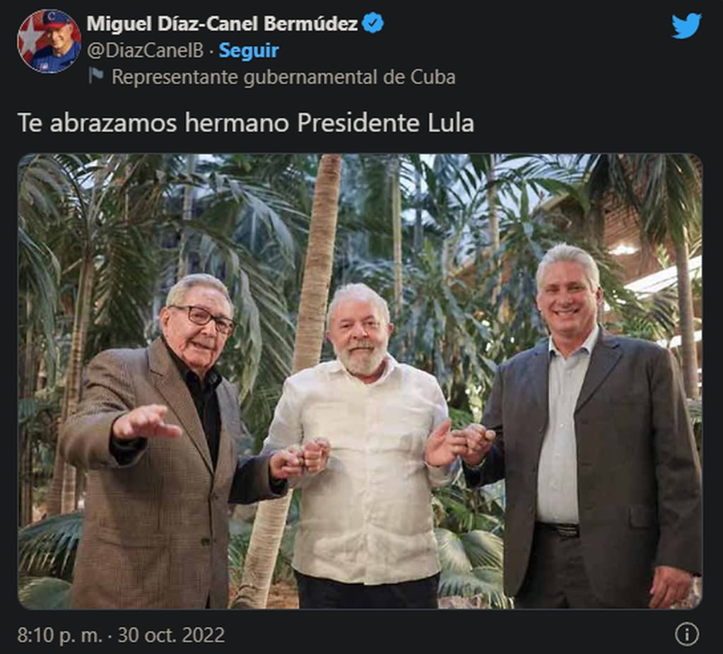 El tuit de Miguel Díaz-Canel. Foto: Web
