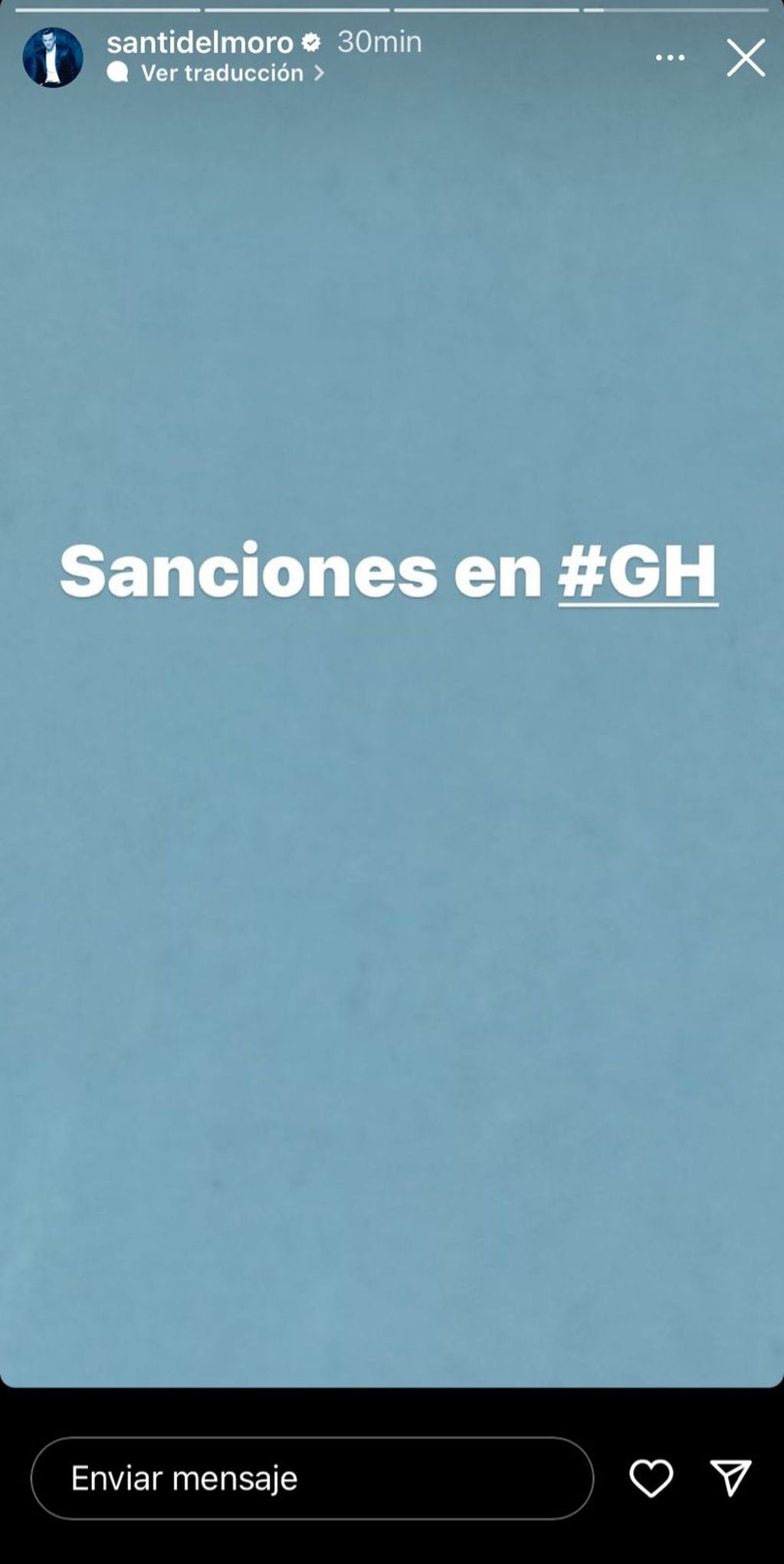 Santiago del Moro confirmó sanciones. Captura de Instagram.
