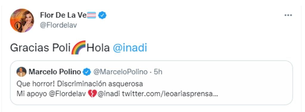 El apoyo de Marcelo Polino a Flor de la V luego de los dichos del periodista.