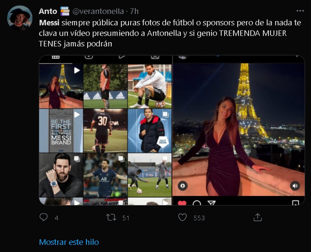 Así reaccionó la gente en las redes sociales al posteo de Messi sobre Antonela Roccuzzo.
