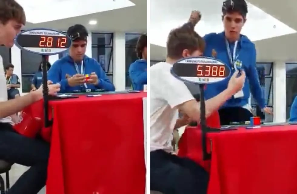 Un adolescente rompió el récord argentino de armado del cubo Rubik.
