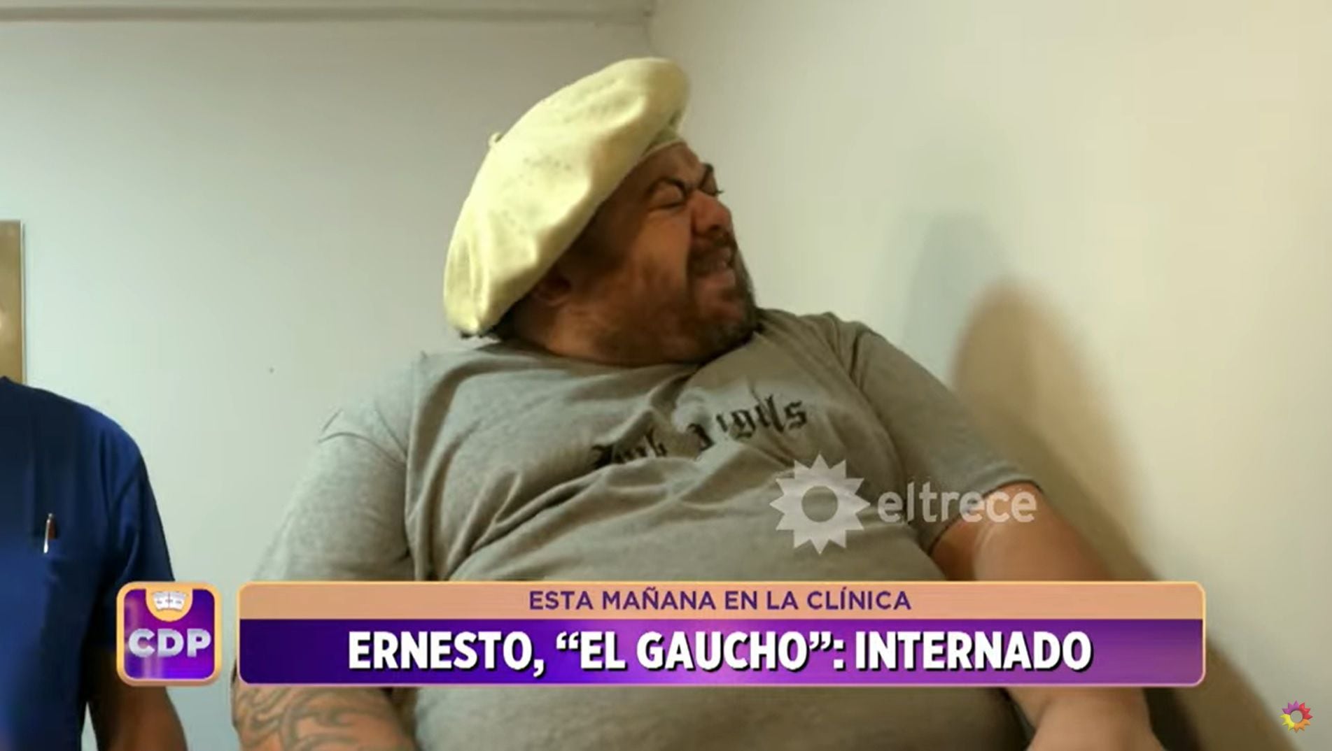 Ernesto, participante de “Cuestión de Peso” quedó internado el primer día de tratamiento. Captura del video.