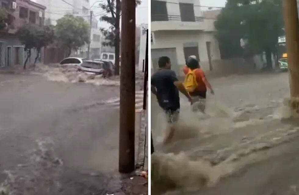 Una fuerte tormenta generó inundaciones en algunas zonas de la capital catamarqueña.
