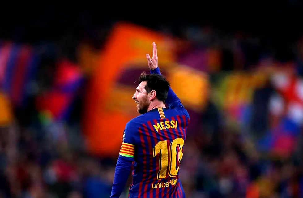 AP | 05/08/2021 @ 17:50  
FILE - In this April 16, 2019 file photo Barcelona forward Lionel Messi celebrates after scoring his side's second goal during the Champions League quarterfinal, second leg, soccer match between FC Barcelona and Manchester United at the Camp Nou stadium in Barcelona, Spain. (AP Photo/Manu Fernandez, File)
