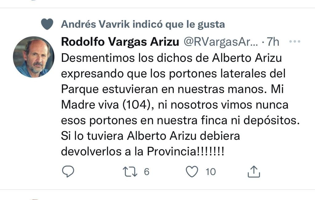 Rodolfo Vargas Arizu desmintió a su primo en las redes sociales. - Captura de pantalla